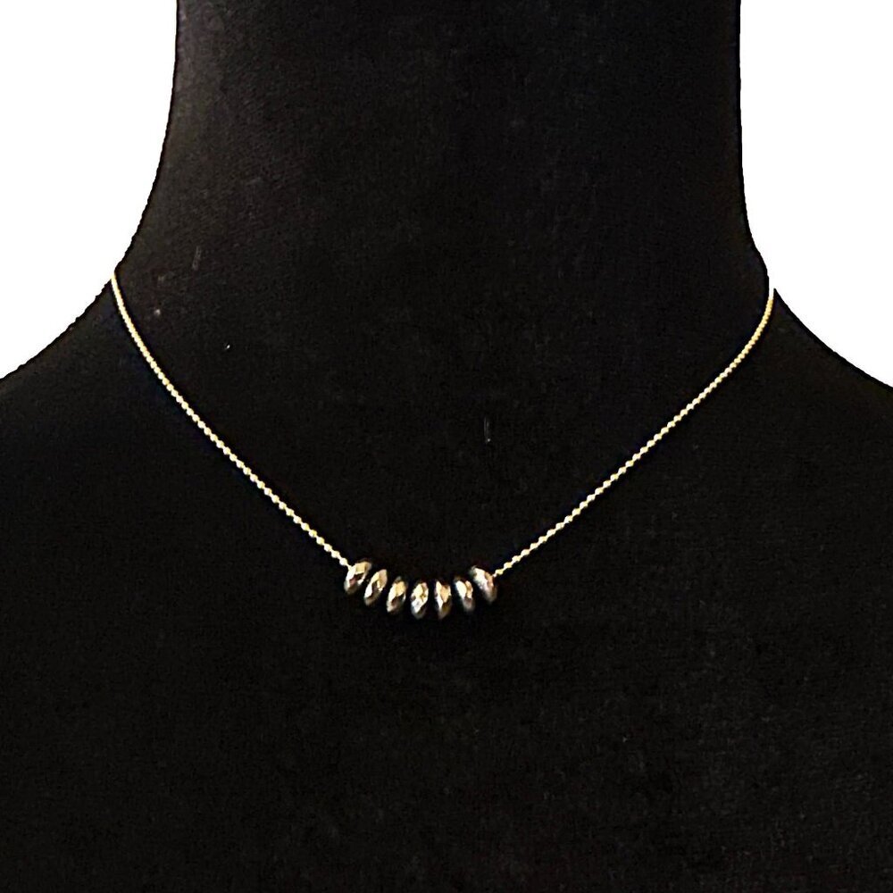 Julio Designs Necklace Gold Tone Beaded Detail Dainty Minimalist Adjustable